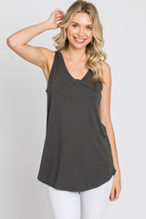 Charcoal V-Neck Tank Top