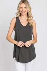 Charcoal V-Neck Tank Top