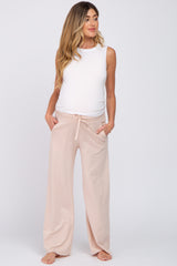 Light Pink Smocked Waist Maternity Lounge Pants