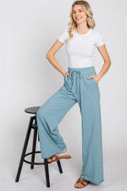 Blue Smocked Waist Lounge Pants