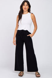 Black Smocked Waist Lounge Pants