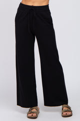 Black Smocked Waist Lounge Pants