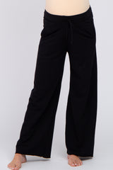 Black Smocked Waist Maternity Lounge Pants