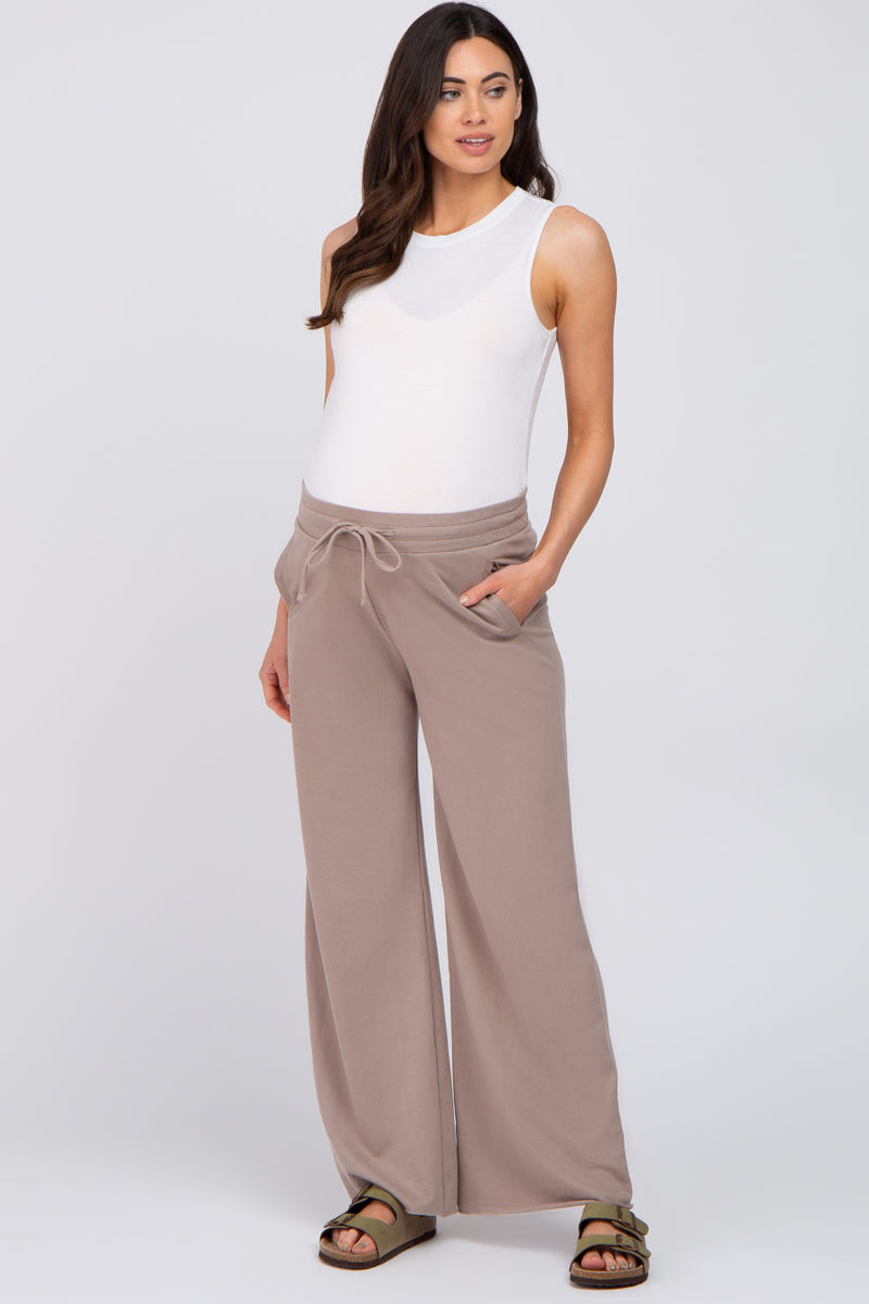 Mocha Smocked Waist Maternity Lounge Pants – PinkBlush