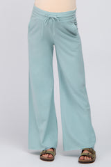 Mint Smocked Waist Maternity Lounge Pants