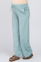 Mint Smocked Waist Maternity Lounge Pants