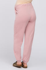 Mauve Contrast Maternity Jogger Pants