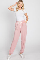 Mauve Contrast Jogger Pants