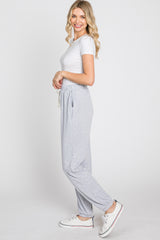 Grey Contrast Jogger Pants