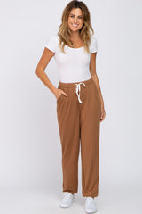 Camel Contrast Maternity Jogger Pants