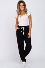 Black Contrast Maternity Jogger Pants