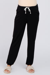 Black Contrast Maternity Jogger Pants