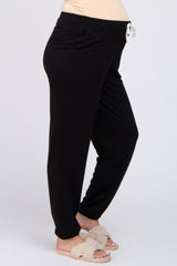 Black Contrast Maternity Jogger Pants