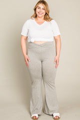 Heather Grey Layered V-Front Plus Leggings