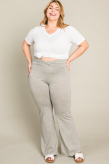 Heather Grey Layered V-Front Plus Leggings