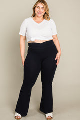 Navy Layered V-Front Maternity Plus Leggings