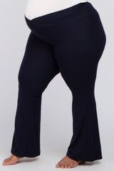 Navy Layered V-Front Maternity Plus Leggings