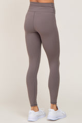 Grey Crossover Waist Leggings