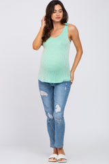 Mint Striped Maternity Tank Top