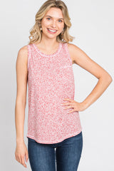 Rust Floral Print Maternity Tank