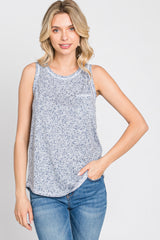 Grey Floral Print Tank