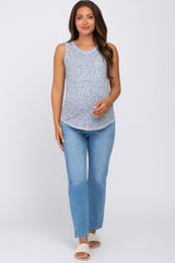 Grey Floral Print Maternity Tank