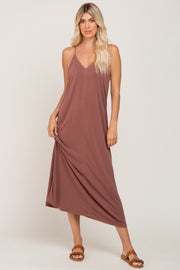 Burgundy Racerback Maxi Dress