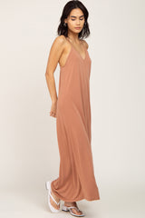 Camel Racerback Maxi Dress