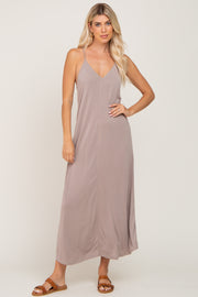 Taupe Racerback Maxi Dress