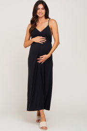 Black Racerback Maternity Maxi Dress