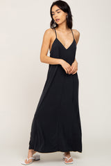 Black Racerback Maternity Maxi Dress