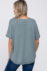 Blue Faded Button Front Maternity Top