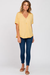 Yellow Button Front Top