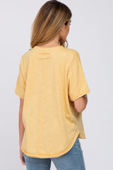 Yellow Button Front Maternity Top