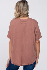 Burgundy Faded Button Front Maternity Top