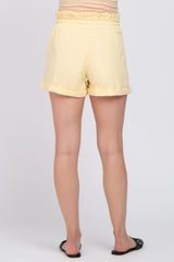 Yellow Smocked Waist Maternity Shorts