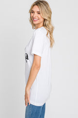 White "Boss Mama" Graphic Top