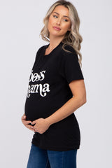 Black "Boss Mama" Maternity Graphic Top