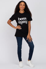 Black "Boss Mama" Graphic Top