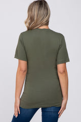 Olive "Boss Mama" Maternity Graphic Top