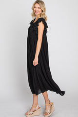 Black Tiered Ruffle Midi Dress