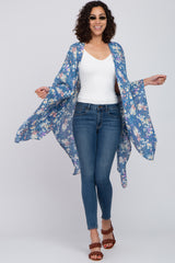 Blue Floral Maternity Cover-Up