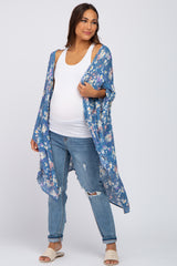 Blue Floral Maternity Cover-Up