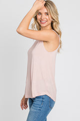 Light Pink Solid Sleeveless Top