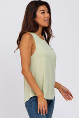 Mint Green Solid Sleeveless Top