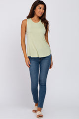 Mint Green Solid Sleeveless Top