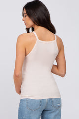 Light Pink Ribbed Square Neck Maternity Tank Top