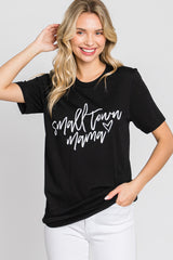 Black "Small Town Mama" Graphic Top