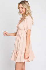 Peach Swiss Dot Sweetheart Dress