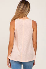 Light Pink Heathered Maternity Tank Top